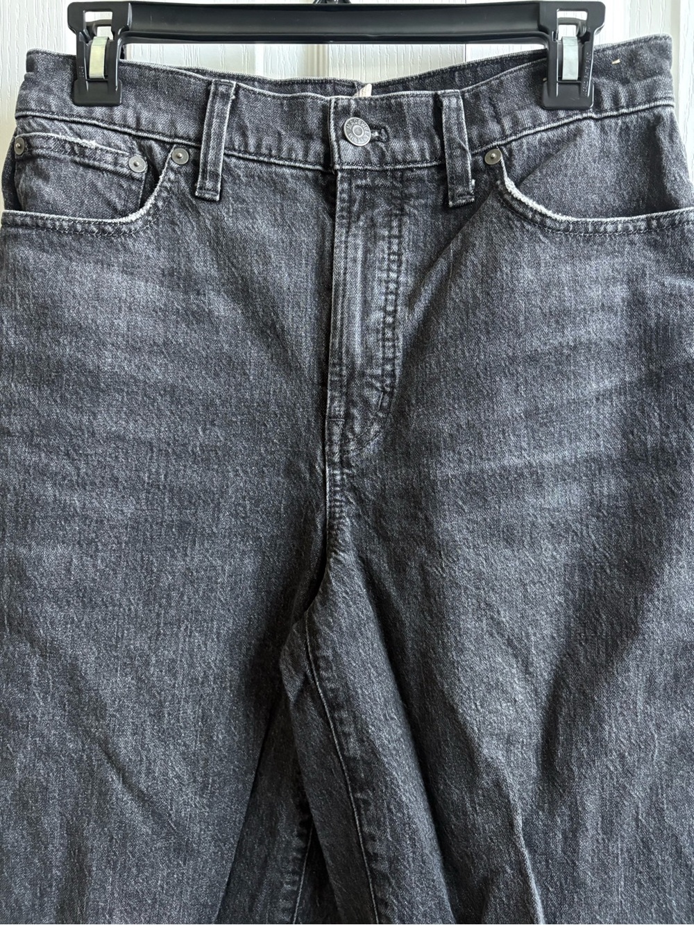 Madewell The Perfect Vintage Wide Leg Crop Jeans Black Wash Size 28 - Picture 3 of 8